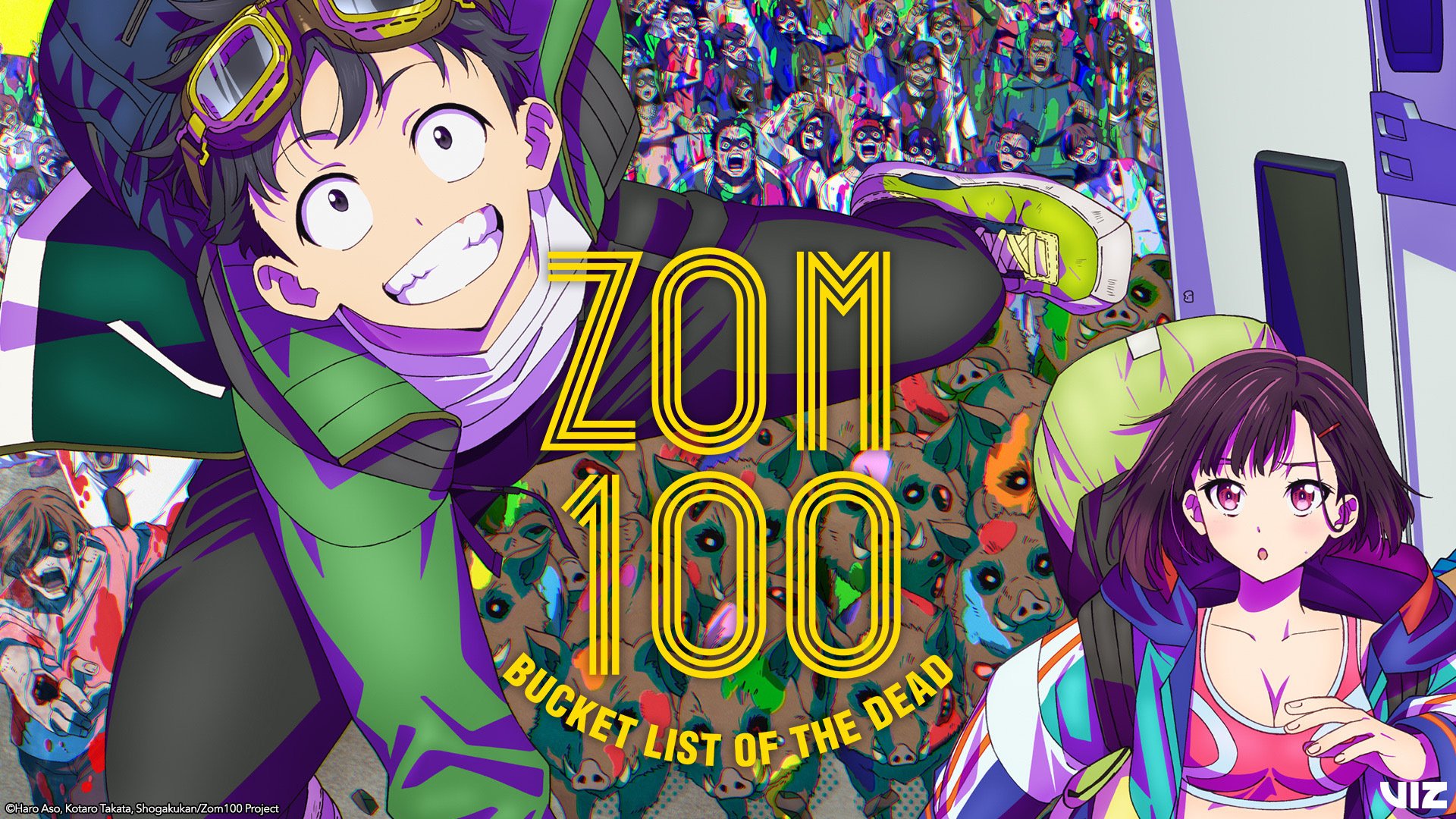 zom 100 bucket list of dead poster featuring main character akira and Shizuka Mikazuki